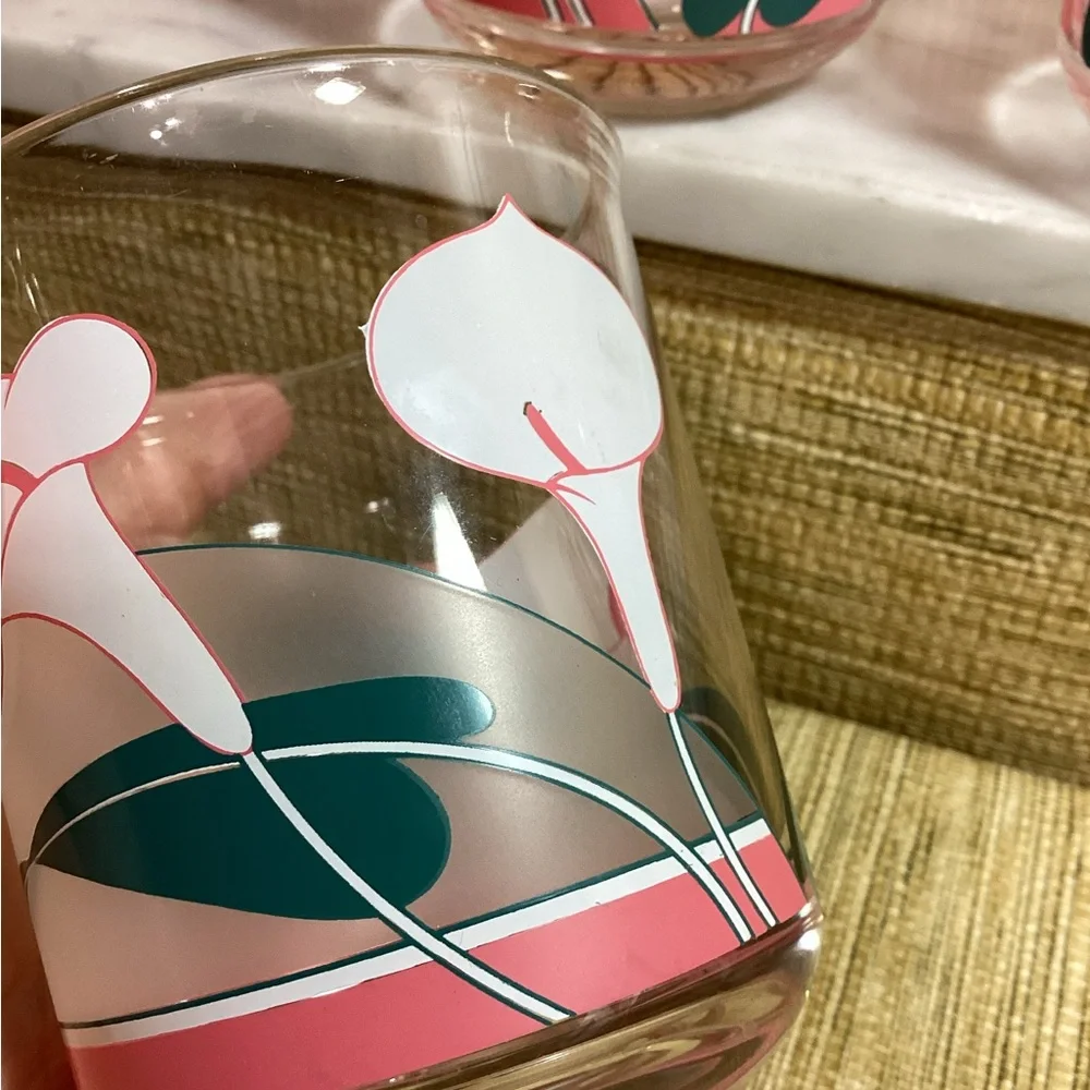 Rare Retro Vtg 1980’s Culver Nouveau Encounters Acrylic Whiskey Glasses set of 4